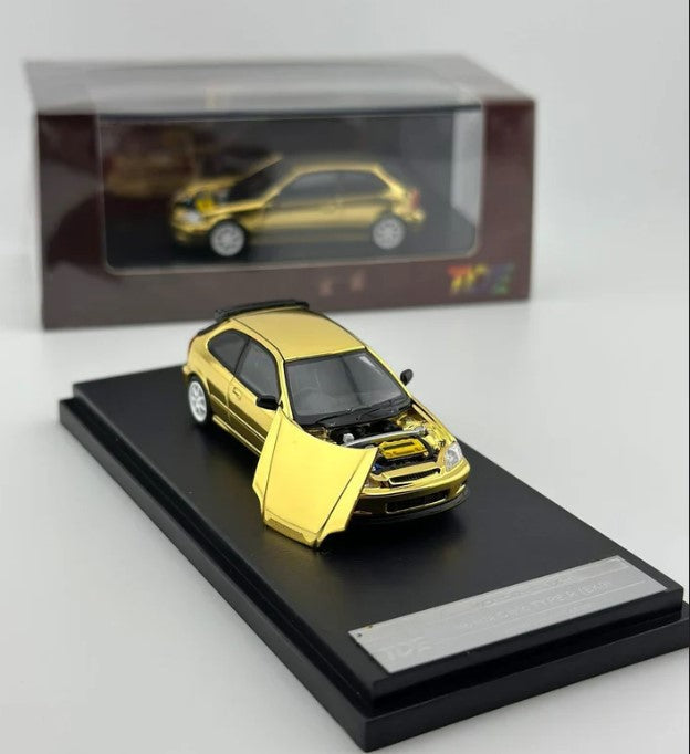 Rare Exclusive -(1/400) -MOTORHELIX 1/64 Honda Civic Type R (Ek9) GOLD CHROME | Thailand Diecast Expo 2025
