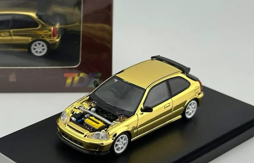 Rare Exclusive -(1/400) -MOTORHELIX 1/64 Honda Civic Type R (Ek9) GOLD CHROME | Thailand Diecast Expo 2025