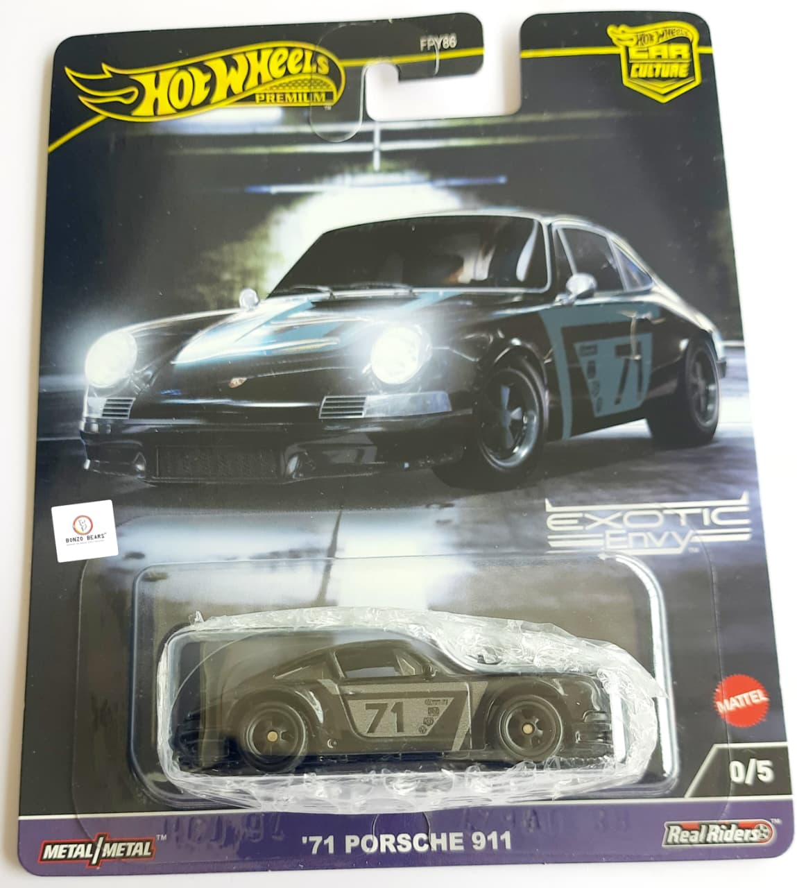 ‘71 Porsche 911 (Chase -0/5) - Hot Wheels Premium - Exotic Envy - Car Culture Black 2024