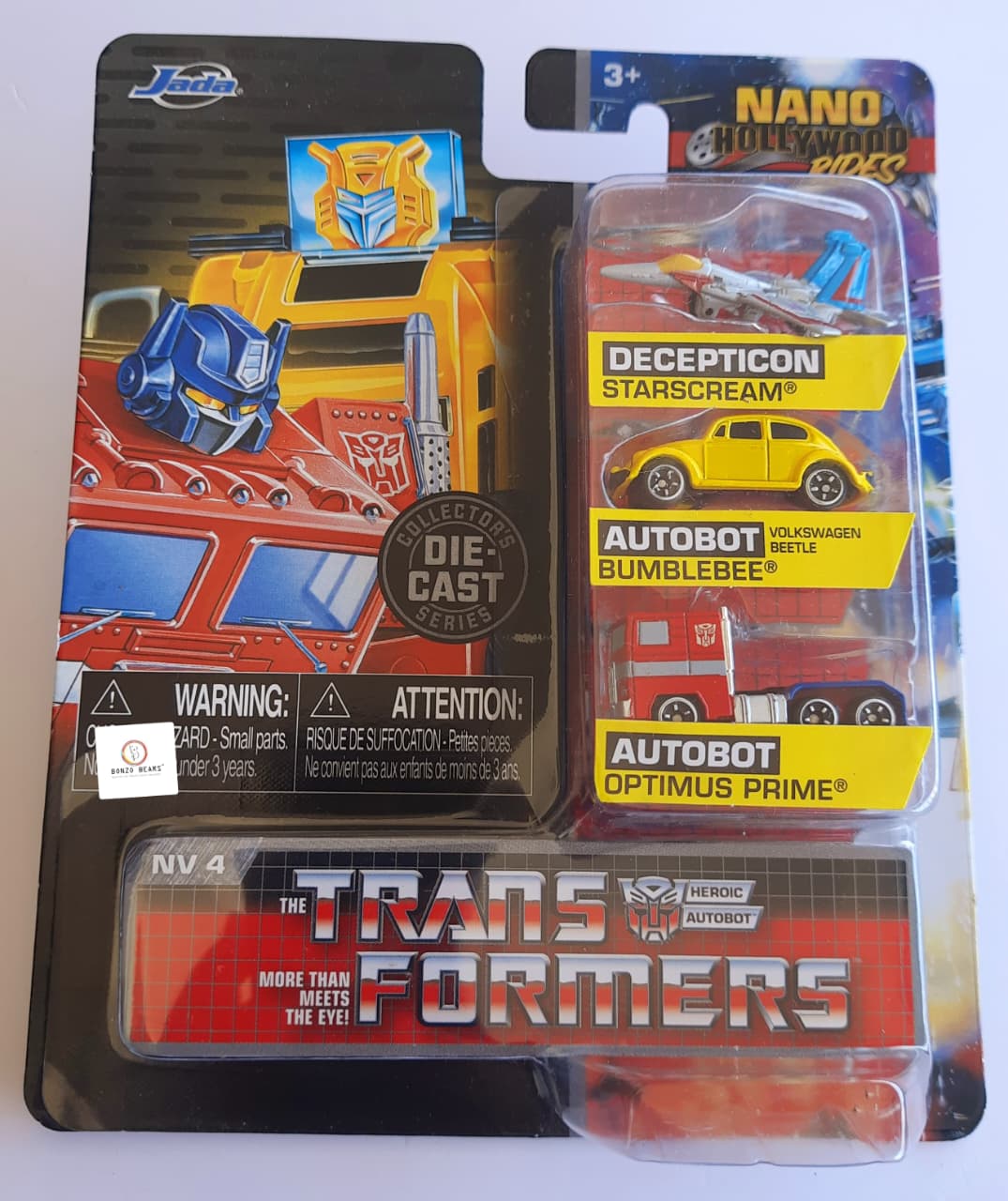 Transformers Set - Deception Starscream, Bumblee and Optimus Prime - Jada