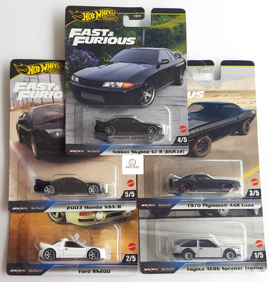Hot Wheels Premium  Fast & Furious -  5  cars