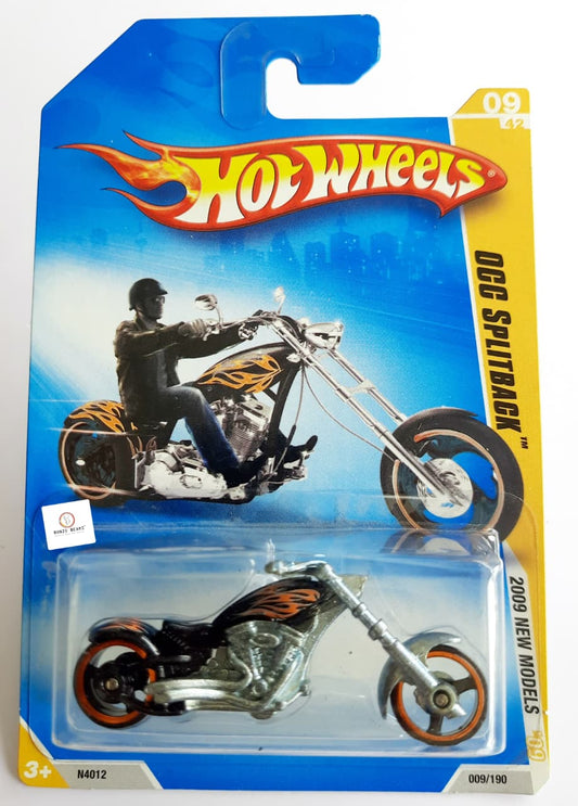 OCC Splitback Motorcycle Black w/ Flames  Hotwheels New 2009 Models
