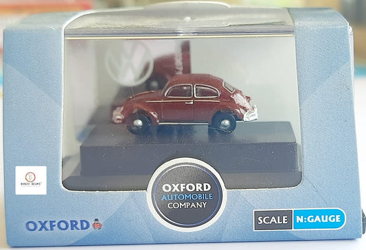 VW Beetle - 1:148 Scale - Ruby Red-  OXFORD DIECAST