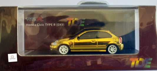 Rare Exclusive -(1/400) -MOTORHELIX 1/64 Honda Civic Type R (Ek9) GOLD CHROME | Thailand Diecast Expo 2025